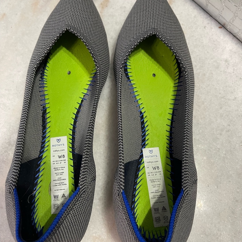 Rothy's The Point Flat-Gray - Picture 11 of 12